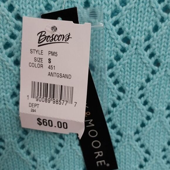 Prestwick And Moore Aqua Blue Sweater...SIZE S...NEW - Picture 3 of 7